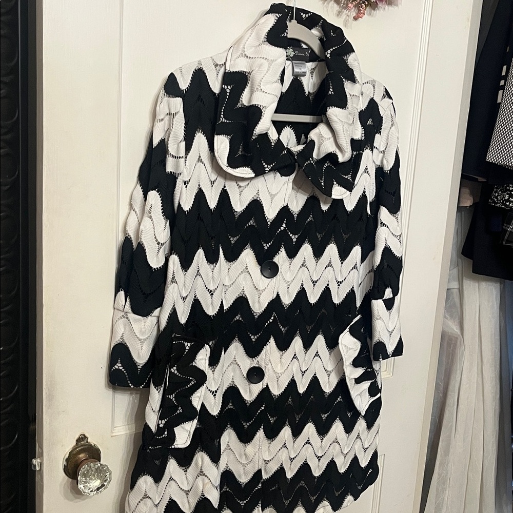 INC International Concepts Black and White Sweater